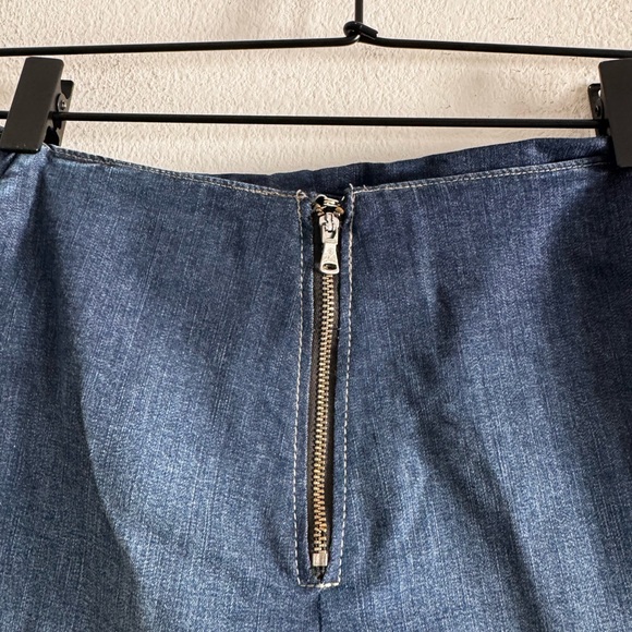 Paige Wrap Tie Front Denim Mini Skirt S - Picture 5 of 6